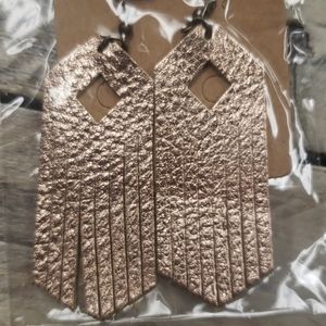 New Rose Gold leather earrings